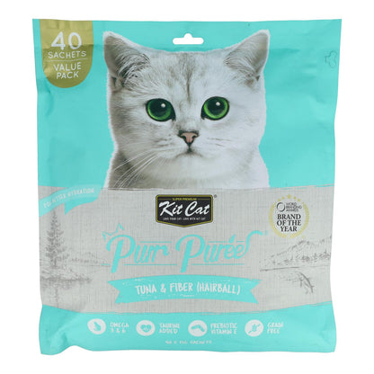 Kit Cat PurrPuree ValuePack – Thunfisch und Ballenhaar-Kontrolle Kit Cat 40x15 g Cremiger Snack für Katzen