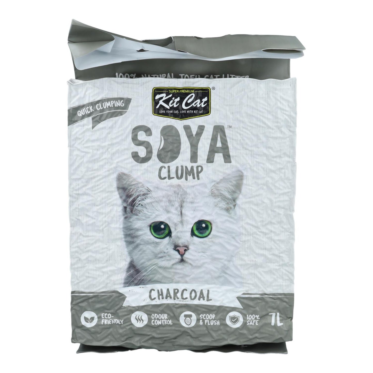 Katzenstreu-Set Eco SoyaClump – Charcoal 7 l Katzenstreu