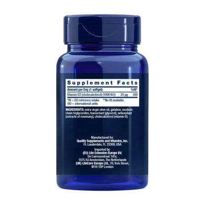 Vitamina D3 1000 UI, Life Extension 250 capsule