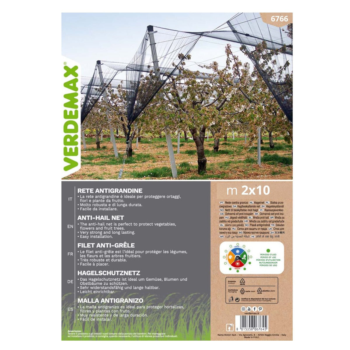 Hagelschutznetz Verdemax 2 x 10 m