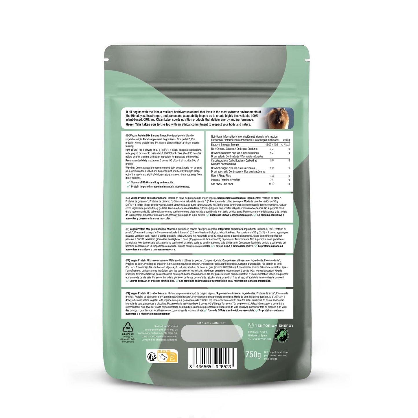 Protein Vegan mix ECO 78% banan 750 g