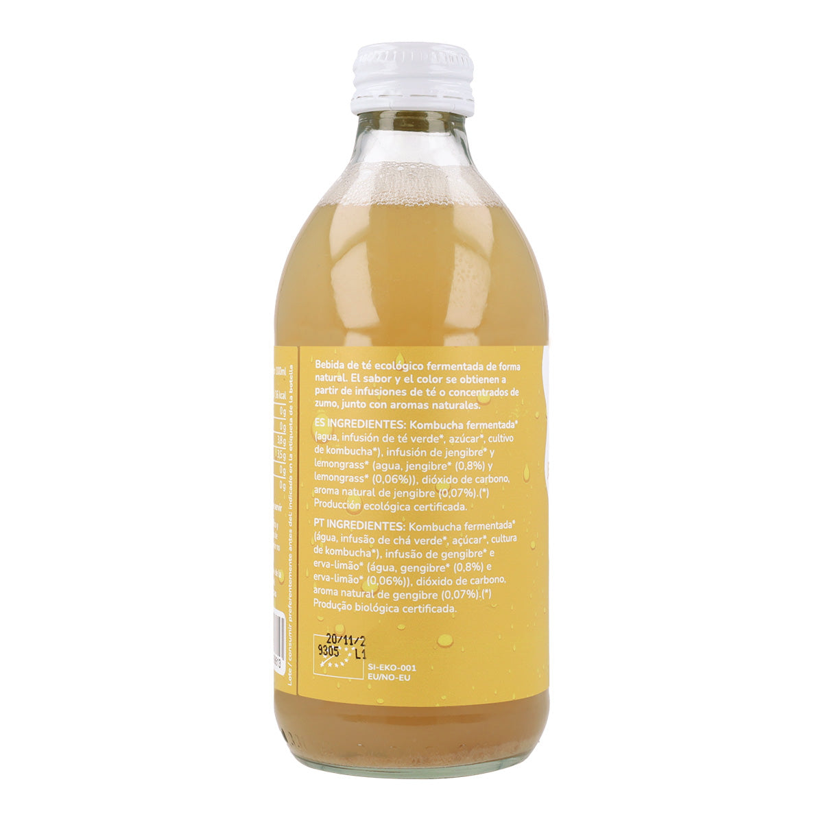 Kombucha ECO Gember en citroengras Planeta Huerto 330 ml