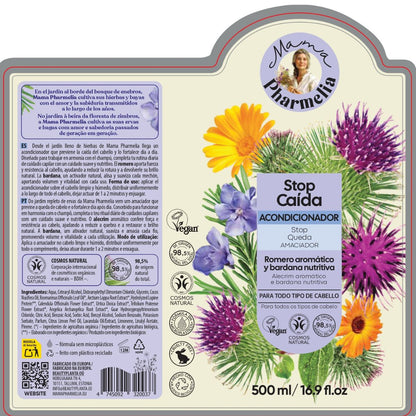 Haarspülung gegen Haarausfall mit aromatischem Rosmarin und nährstoffreicher Klette, Mama Pharmelia, 500 ml