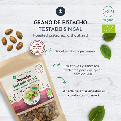 Amandes de pistaches grillées, non salées Eco Planeta Huerto 250 g