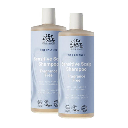 Lot de 2 shampooings sans parfum Urtekram 500 ml