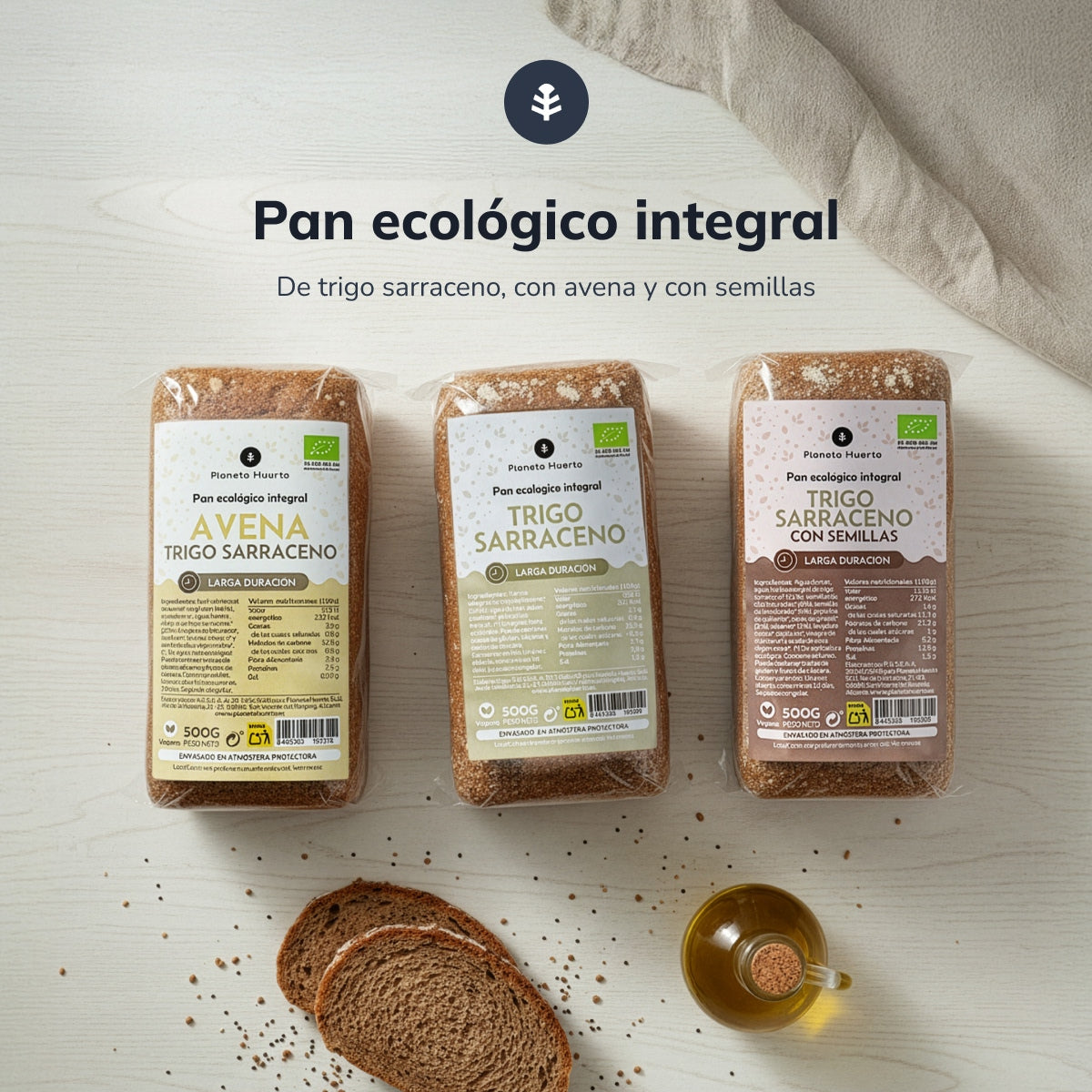 Volkorenboekweitbrood ECO Planeta Huerto 500 g