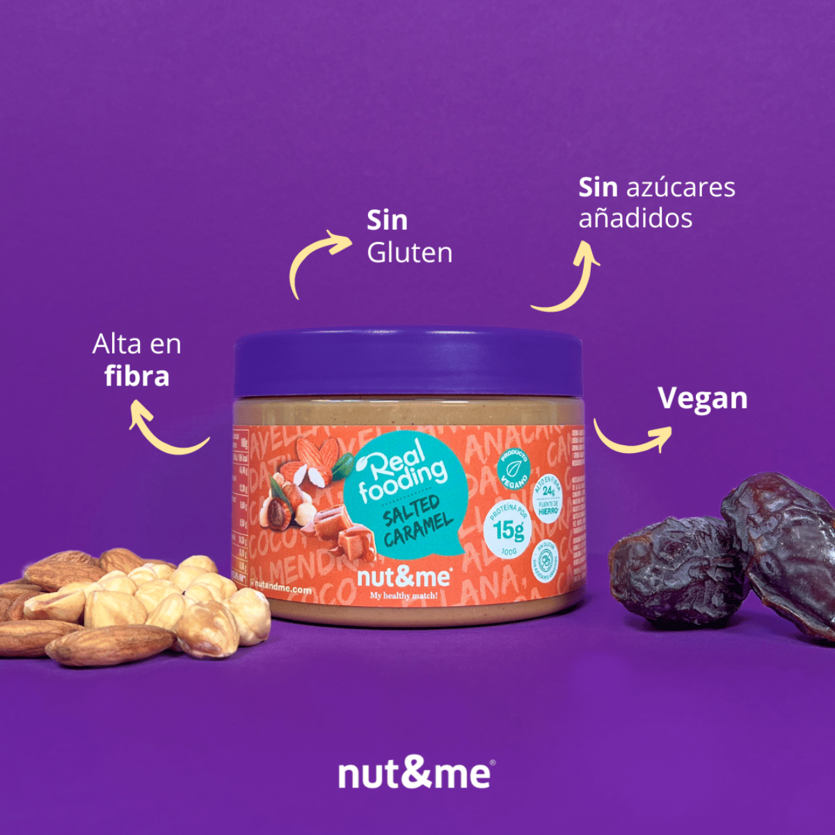 Krem migdałowo-orzechowy o smaku solonego karmelu 250 g Realfooding