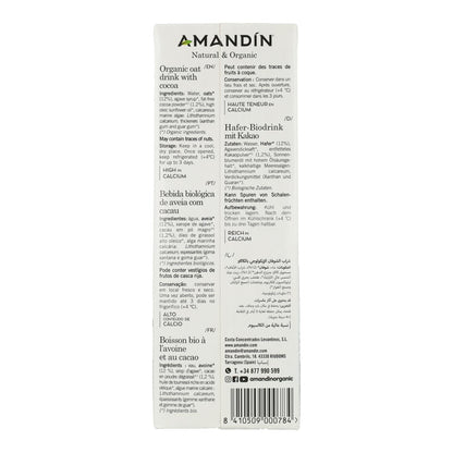 Lot de 6 boissons à l'avoine Amandin au cacao de 1 L