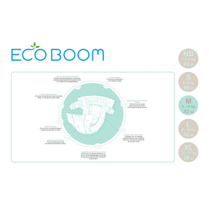 Pure Premium ECO BOOM T3 bambublöjor (6 till 10 kg) 32 st
