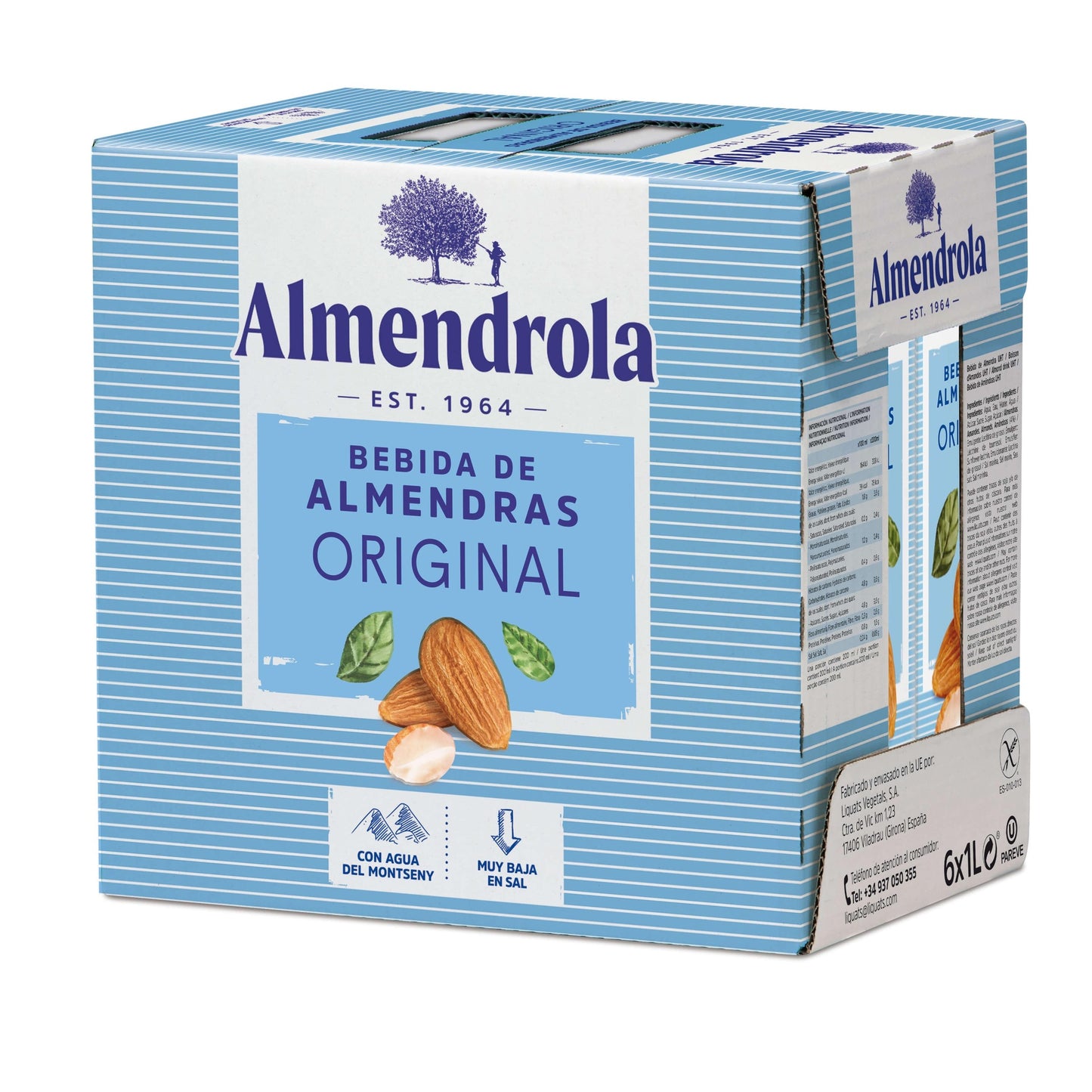 Packung mit 6 Einheiten Almendrola Original Mandelgetränk 1 l