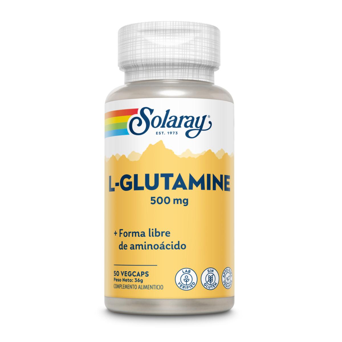 L-Glutamina 500 mg Solaray, 50 kapsułek