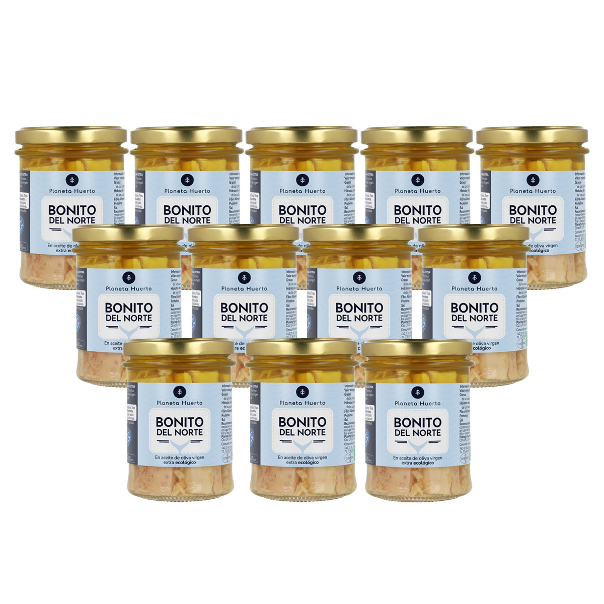 Pack of 12 ECO Planeta Huerto White Tuna in Olive Oil 200 g