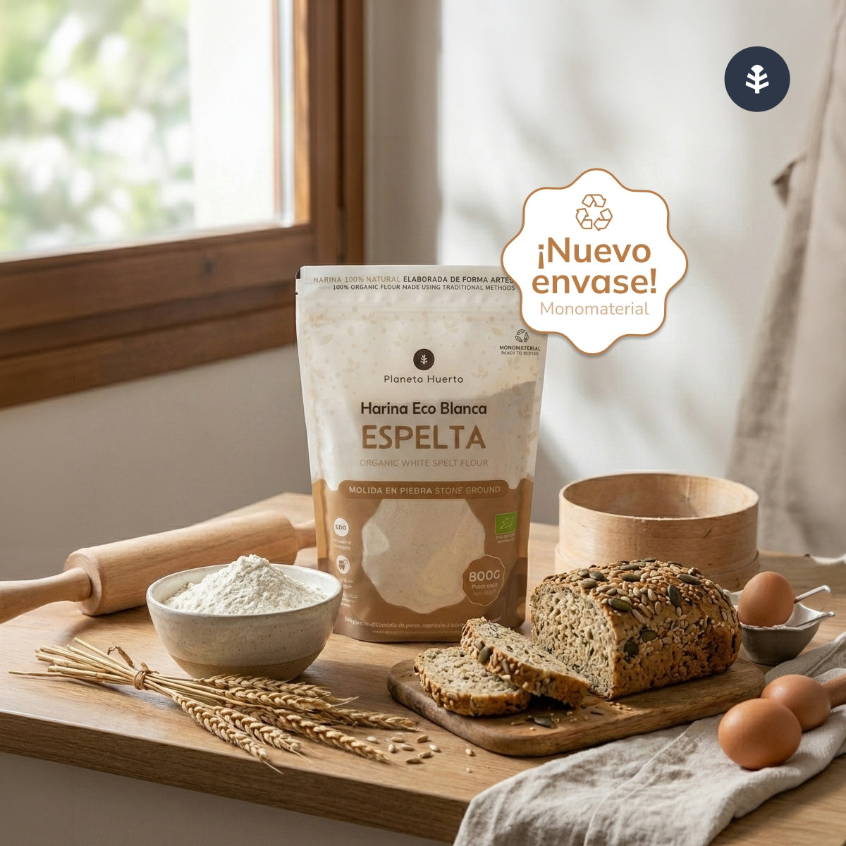 Weißes Dinkelmehl Eco Planeta Huerto 800 g