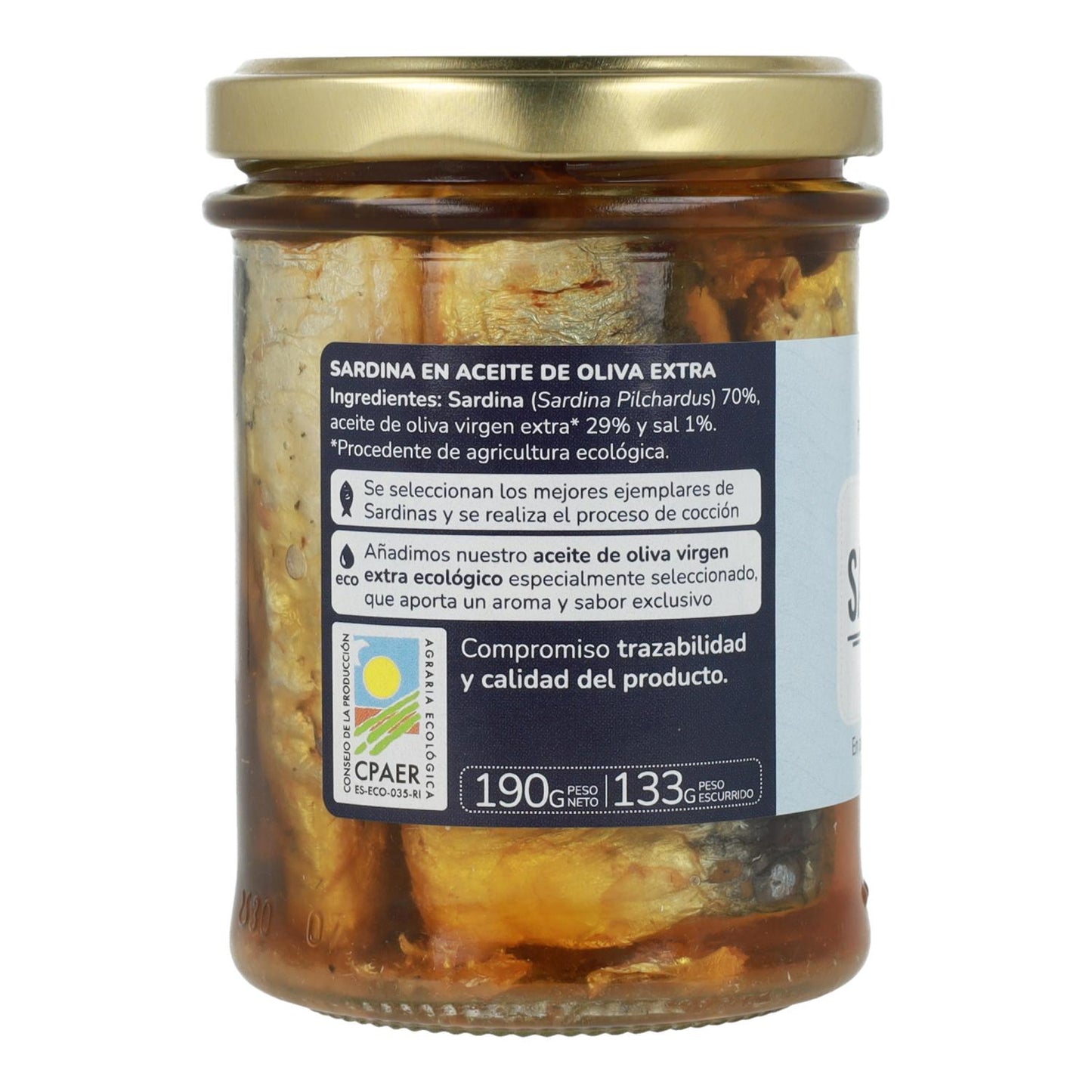 Packung 6x Sardinen in Olivenöl ECO Planeta Huerto 190 gr