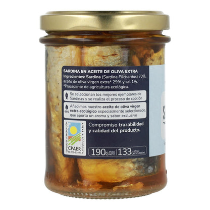 Emballage 6x Sardines à l'huile d'olive ECO Planeta Huerto 190 gr