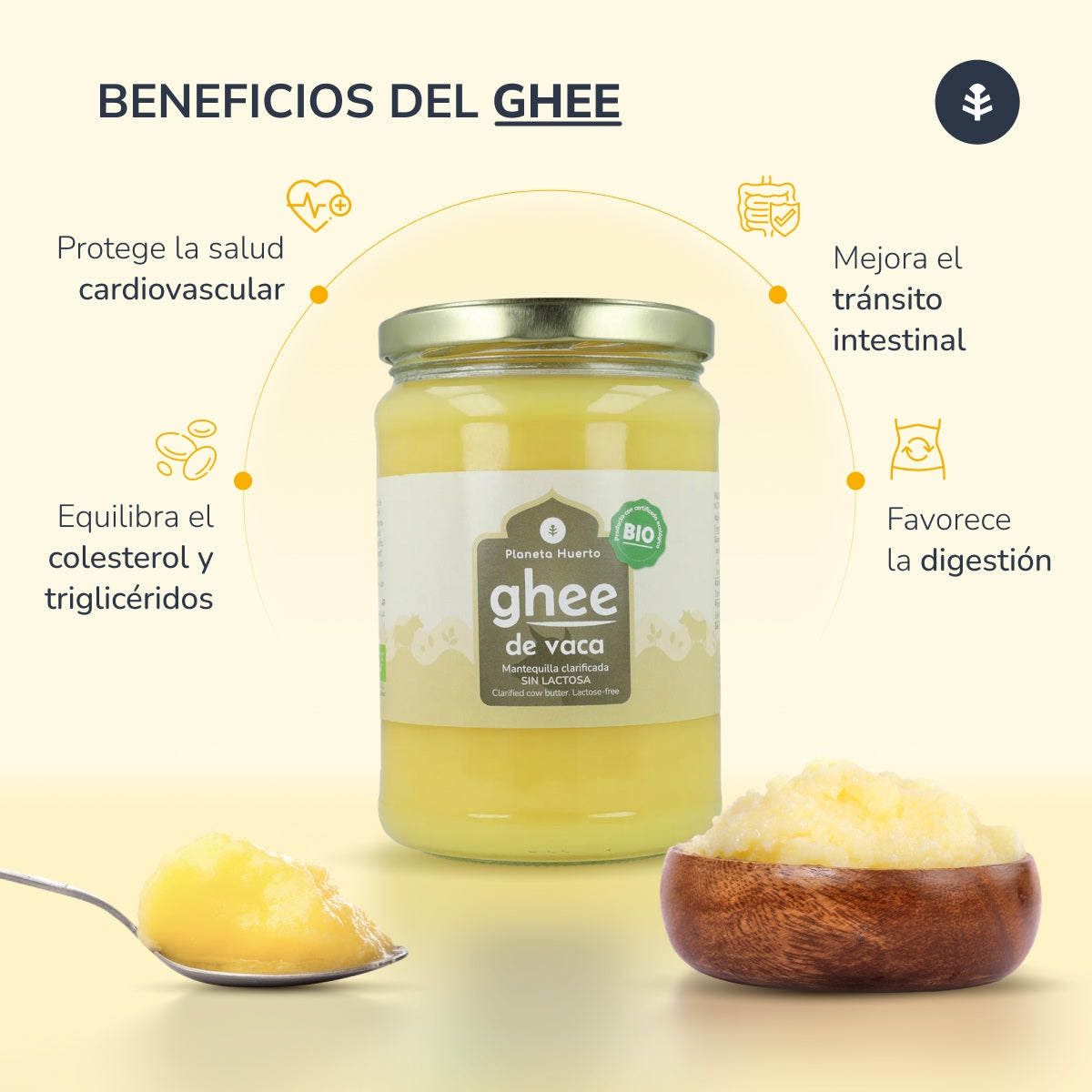Ghee mantequilla clarificada ECO Planeta Huerto 300 g