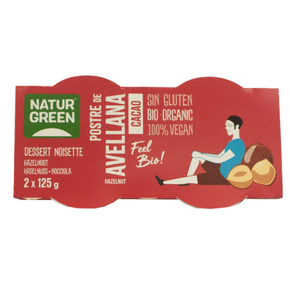 NaturGreen Haselnuss-Kakao-Dessert, 2 x 125 g