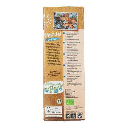 Pack of 6 Natumi Organic Unsweetened Almond Drink 1 L