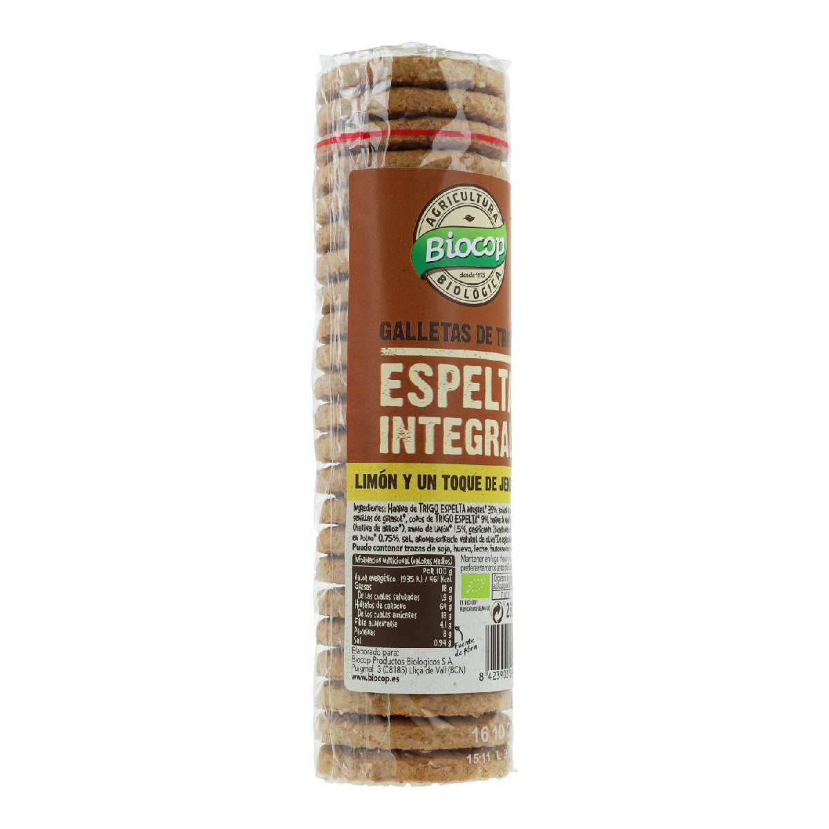 2er-Pack Vollkorn-Dinkelkekse mit Ingwer und Zitrone, Biocop 250 g