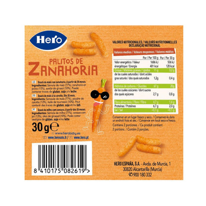 Confezione da 7 bastoncini di carota 30 g-Hero Kids