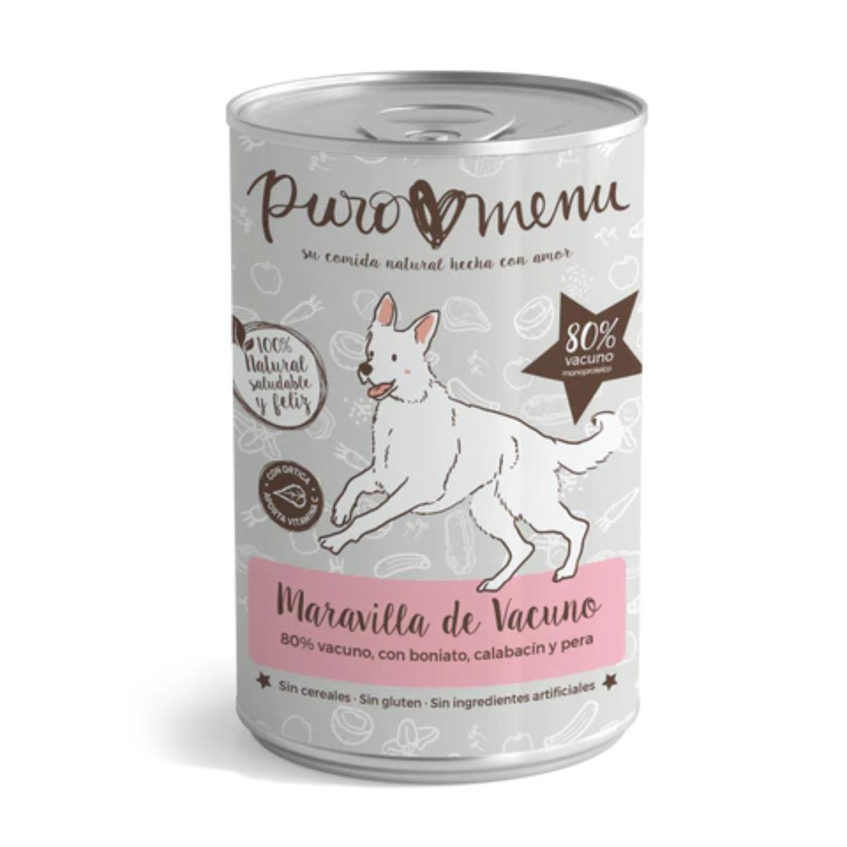 Nourriture humide Barf pour chiens Merveille de bœuf BIO Puromenu 400 g