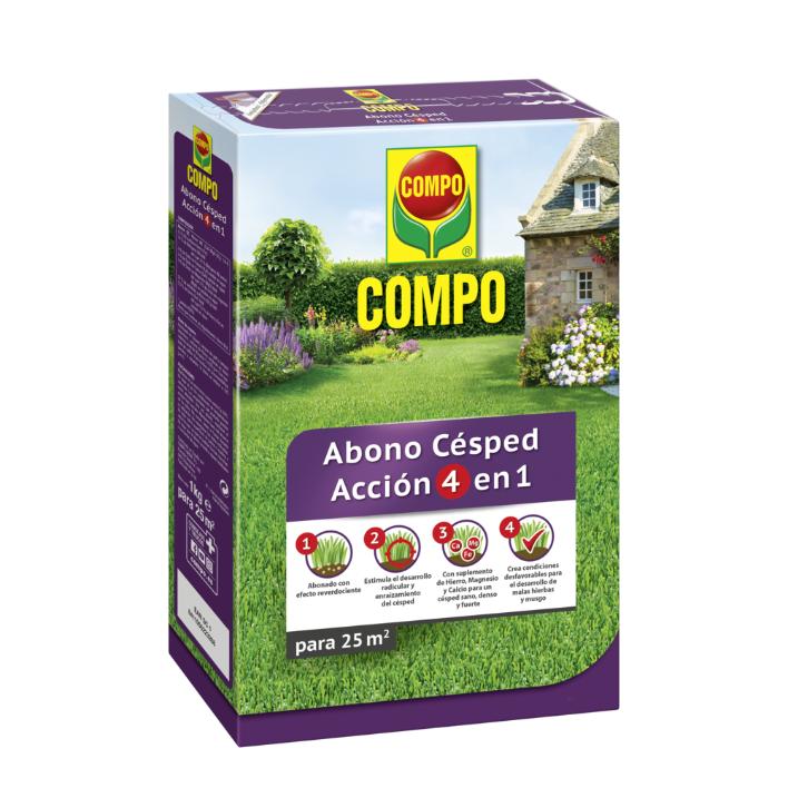 Compo 4-i-1-gödselmedel för gräsmattor 3 kg