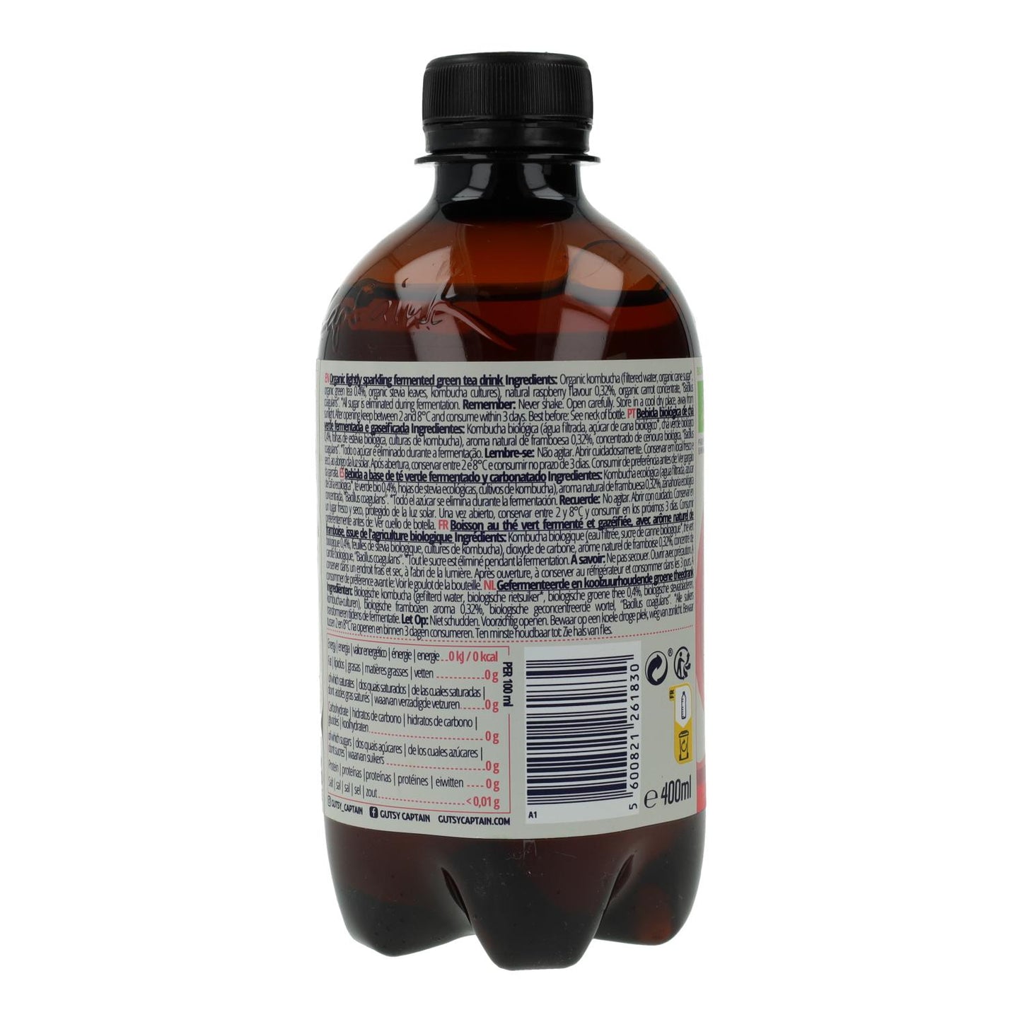 Captain Kombucha Zero Himbeere Bio 400 ml