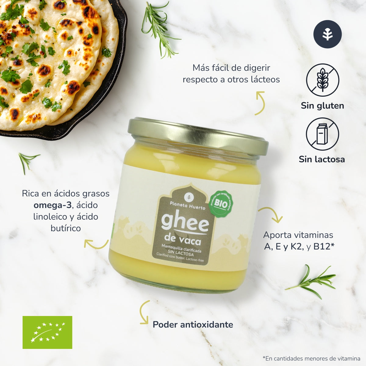2er-Pack Ghee (geklärte Butter) ECO Planeta Huerto 500g