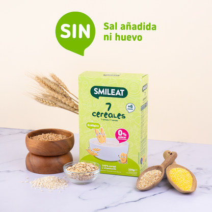 Lot de 6 bouillies aux 7 céréales Eco Smileat 200 g