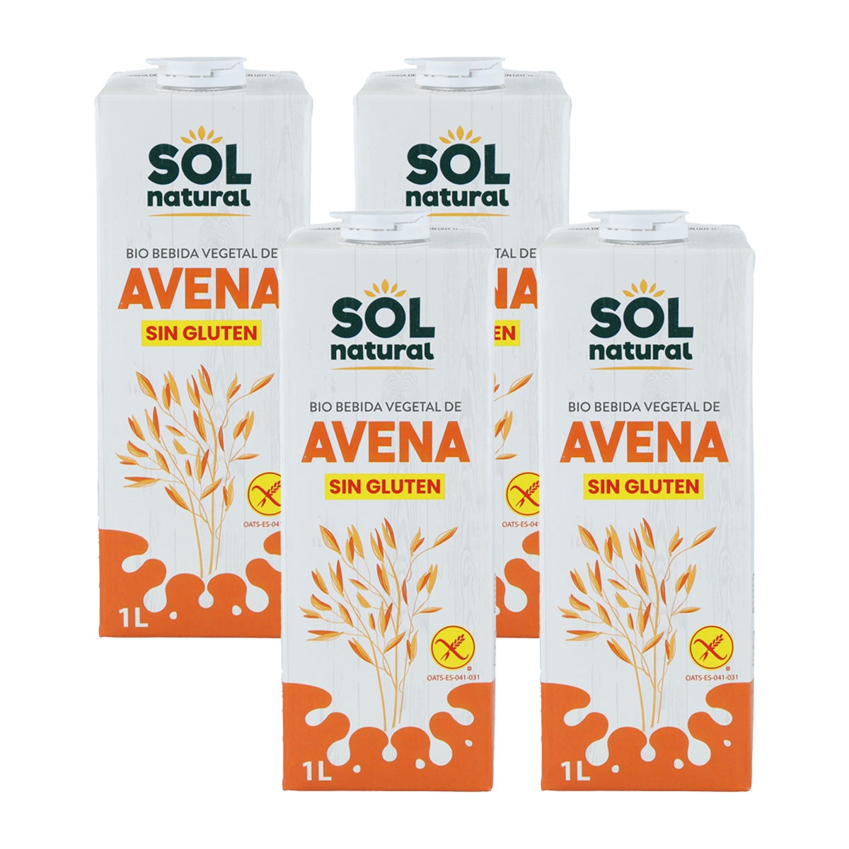 4er-Pack glutenfreie Bio-Haferdrinks von Sol, je 1 Liter
