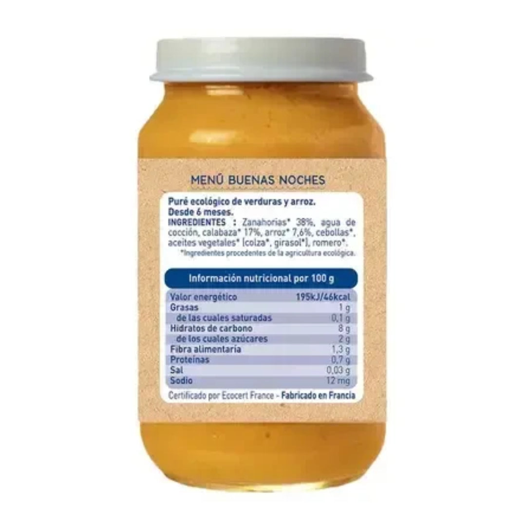 Pack petits pots Bio Bonsoir Légumes et Céréales Babybio 2 unités de 200 g