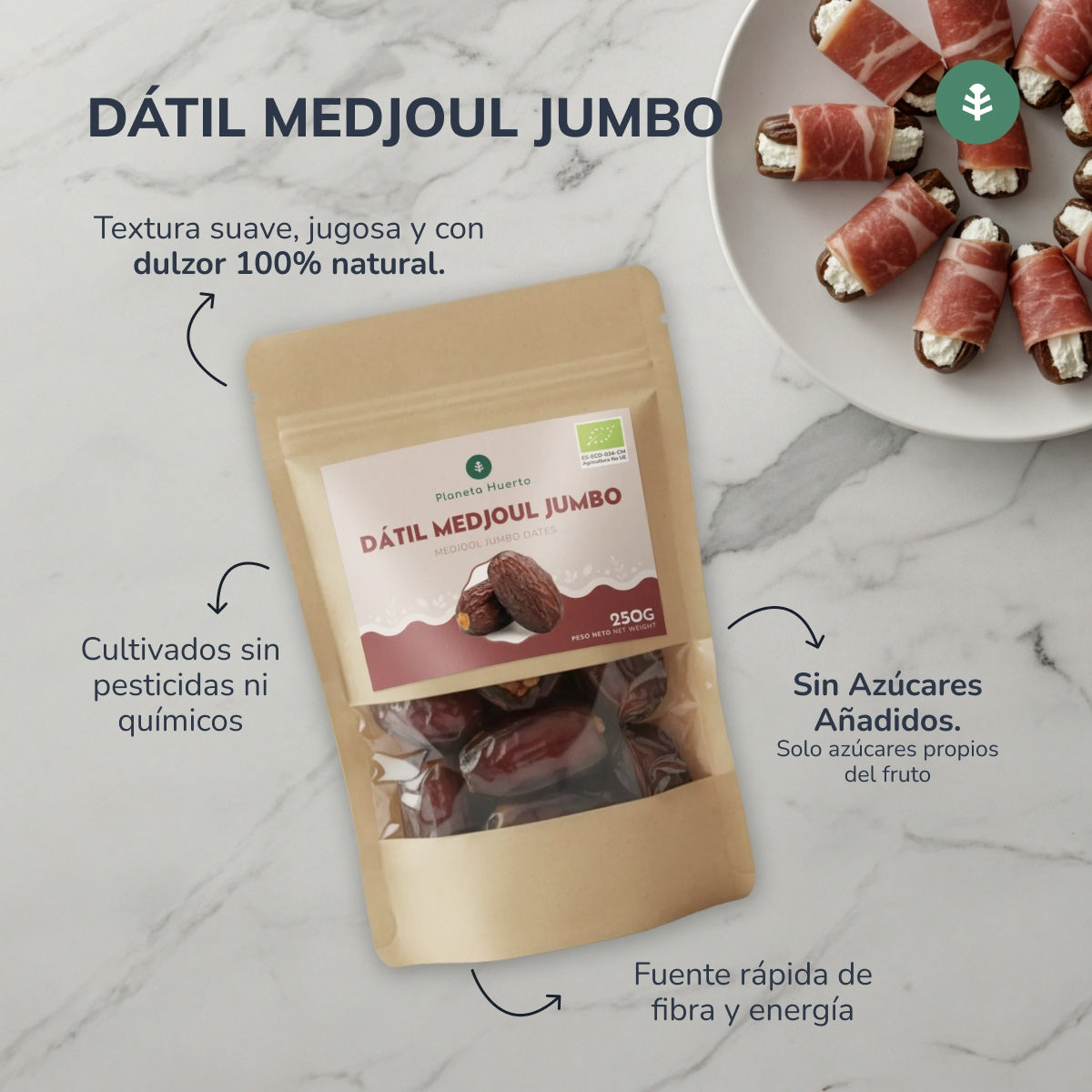 Dattes medjoul jumbo ECO Planeta Huerto 250 g