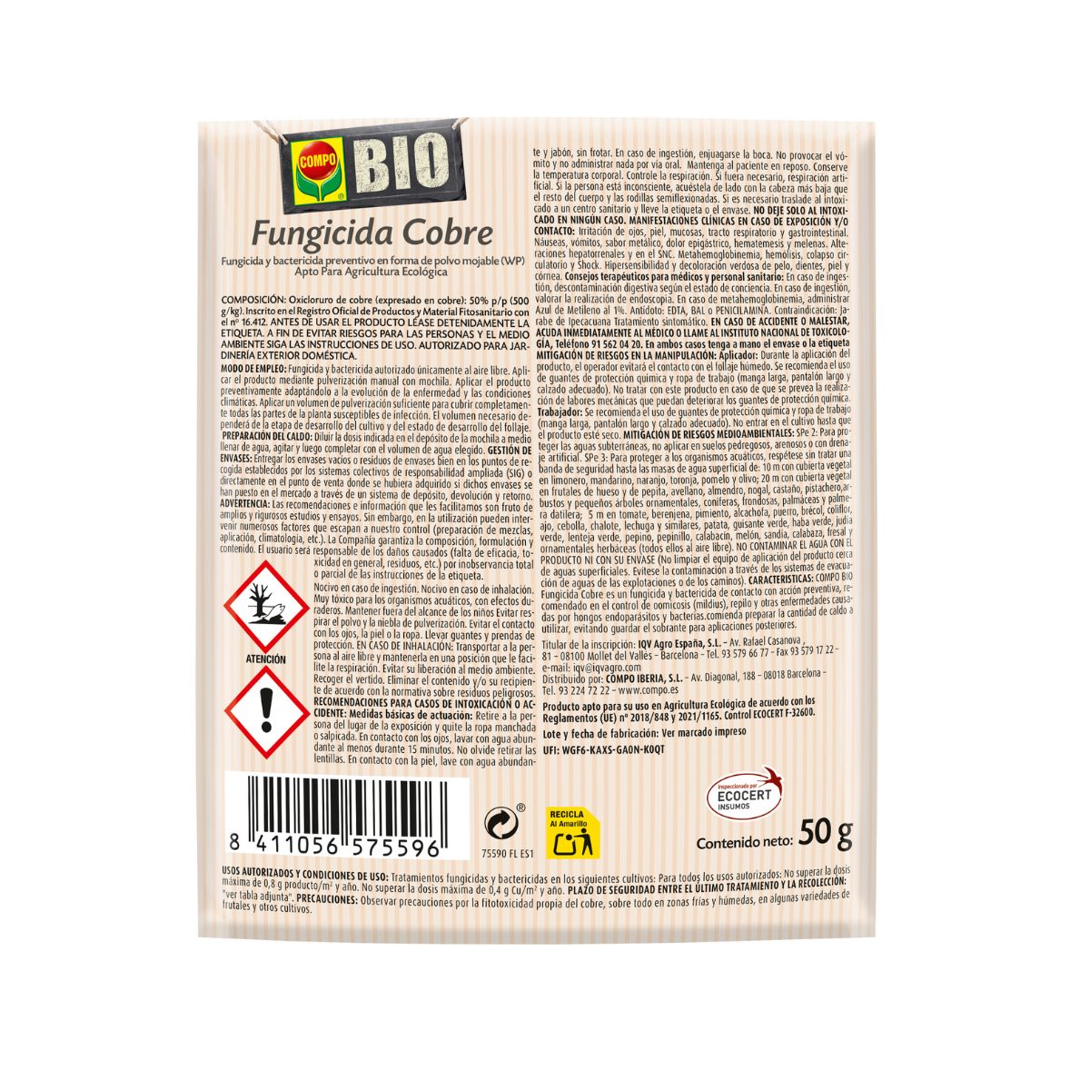 Fongicide bio au cuivre Compo  250 g
