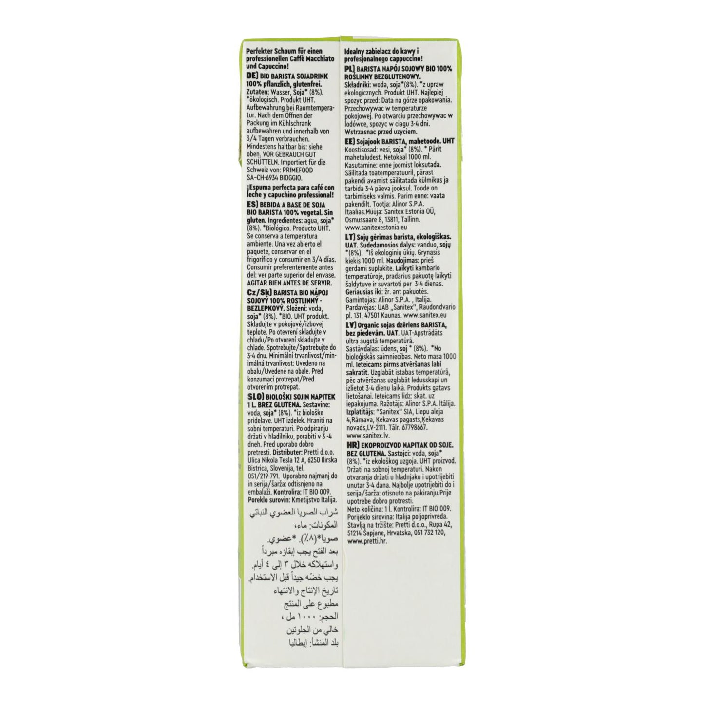 Glutenvrije biologische sojadrank Barista Vitariz 1 l