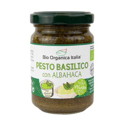 Pesto al basilico verde vegano biologico italiano 140 g