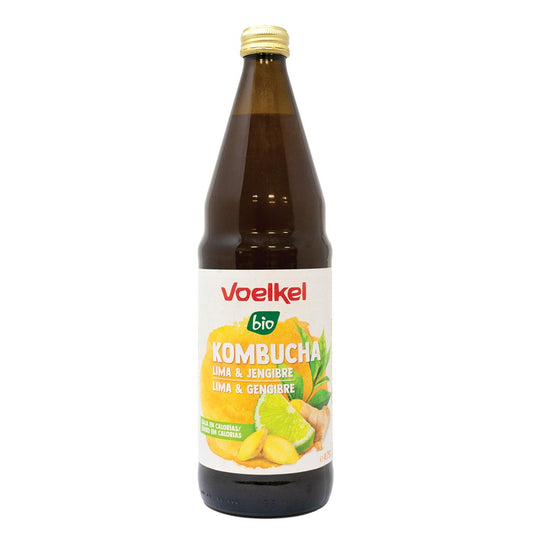 Kombucha lime och ingefära BIO Voelkel 750 ml