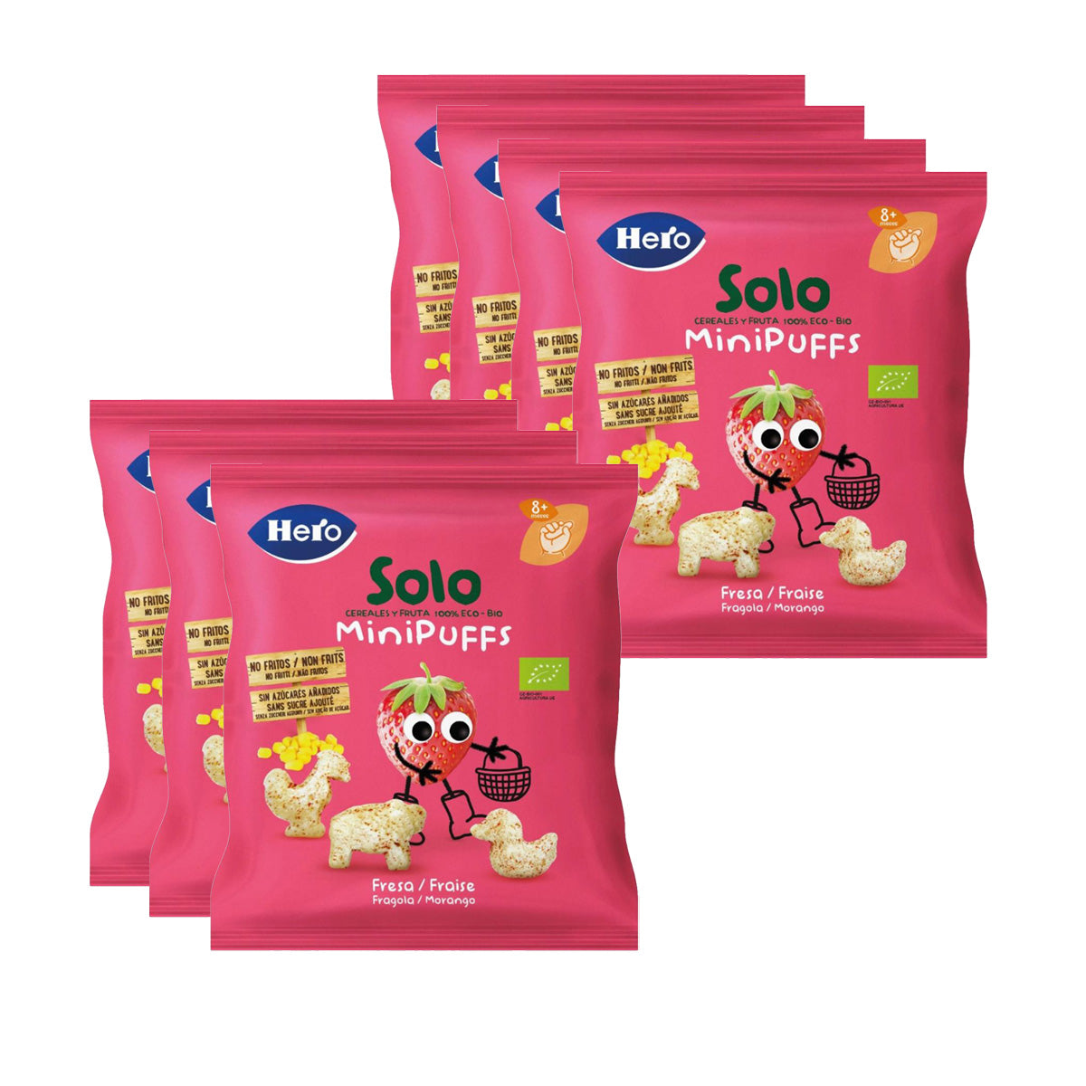Confezione da 7 snack alla fragola Eco 18 g - Hero Solo