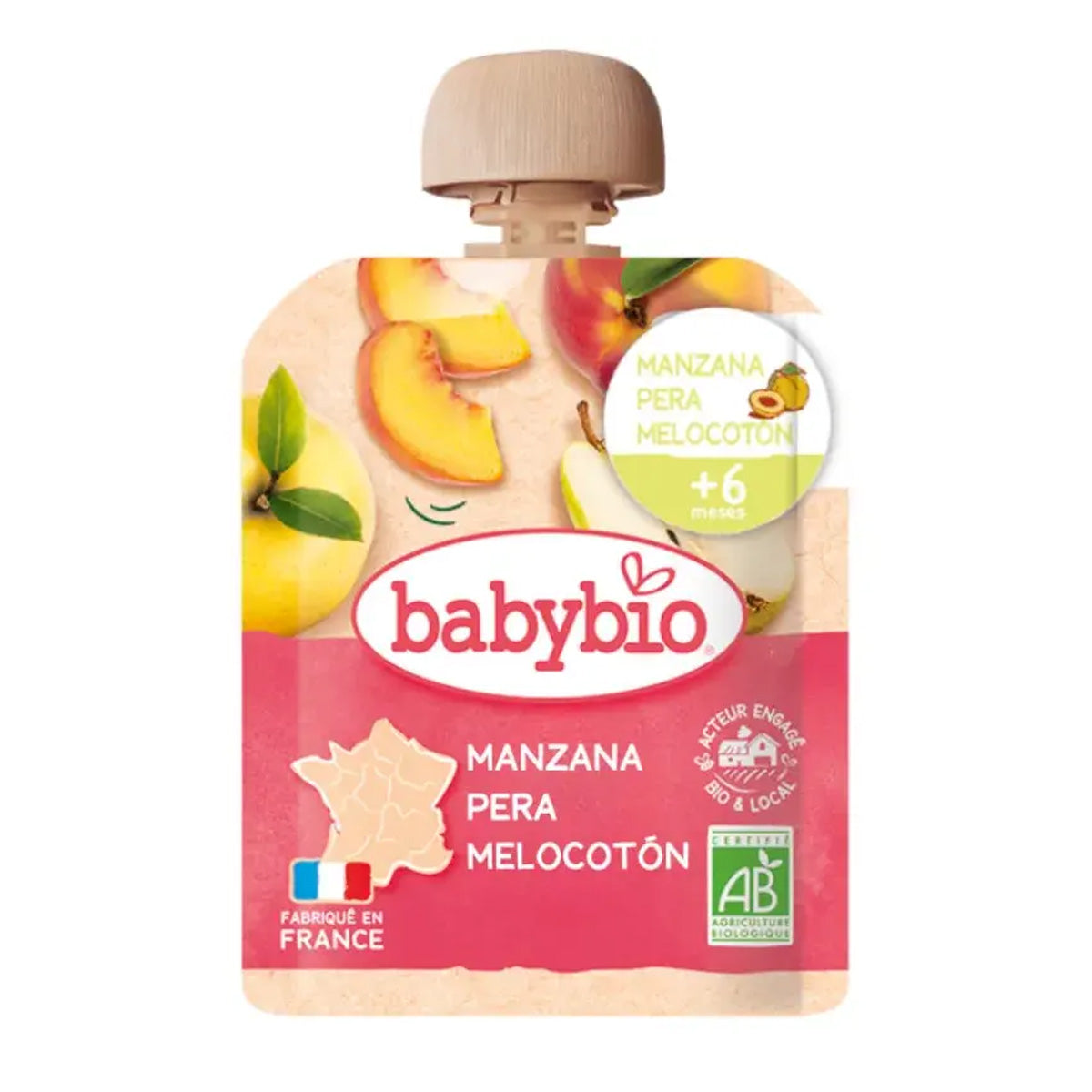 Pack of Organic Fruit Pouches (from 6 months), Babybio, 5 units