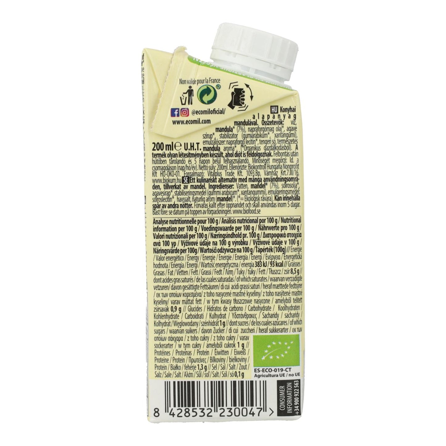 Ecomil Mandel Cuisine Kulinarische Zubereitung 500 ml