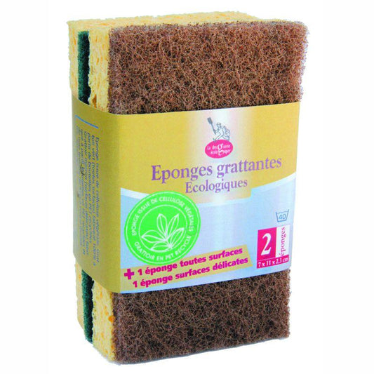 Scheuerschwämme, 2 Stück, für alle Oberflächen + empfindliche Oberflächen