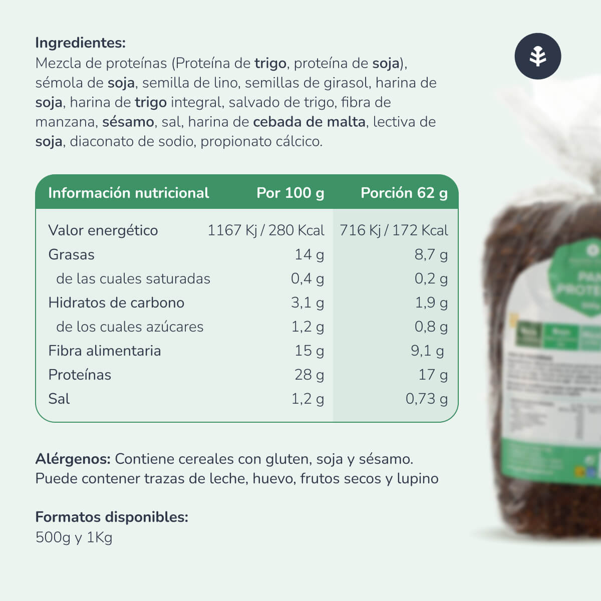 Chleb proteinowy Planeta Huerto 500 g
