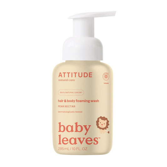 Shampooing et gel douche 2 en 1 pour bébés, parfum Nectar de poire Attitude 295 ml