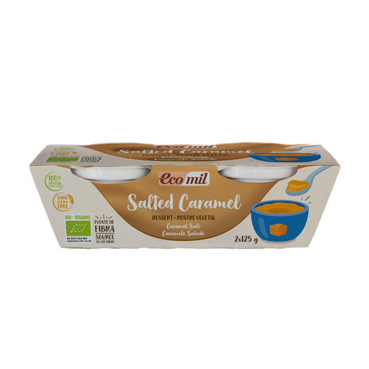 Ecomil Bio-Salzkaramell-Dessert, 2 Packungen à 125 g