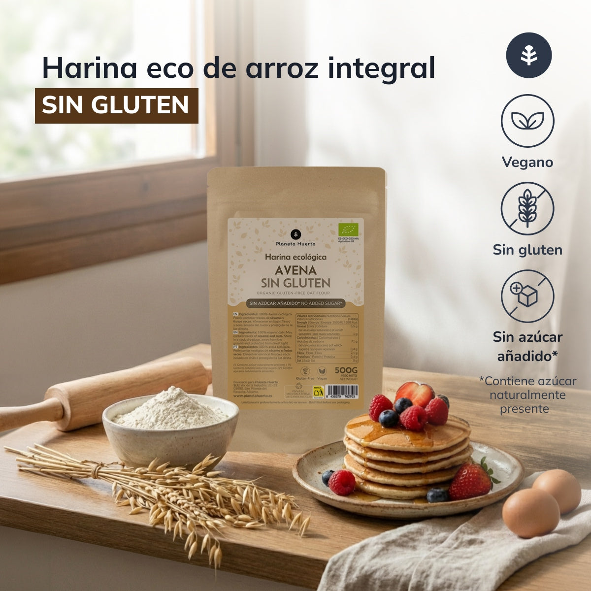 Gruau d'avoine sans gluten ECO Planeta Huerto