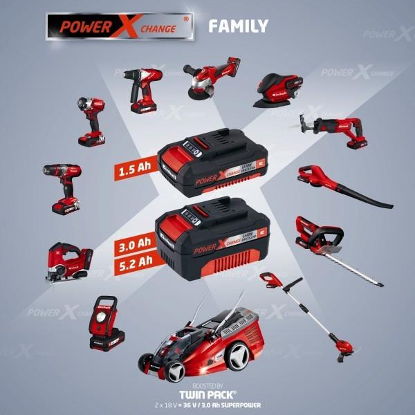 Einhell Power X Change-kit Borrmaskin TE-CD 18-2 Li-i + Multislipmaskin TE-OS 18 Li