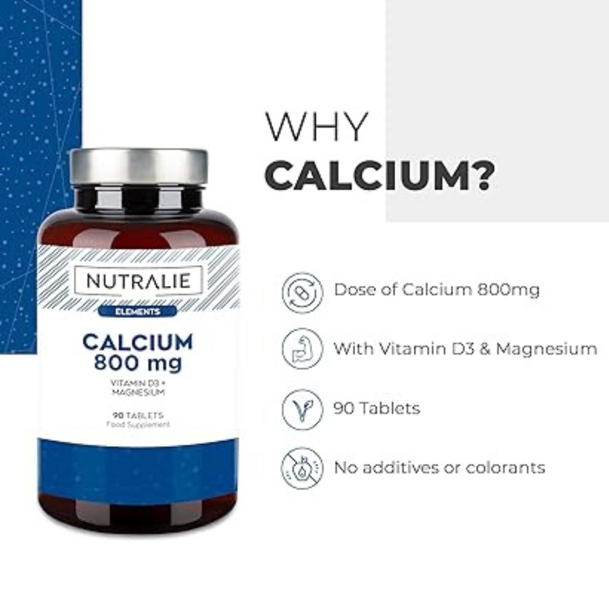Nutralie Calcium 800 mg + Vitamine D3 en Magnesium, 90 tabletten