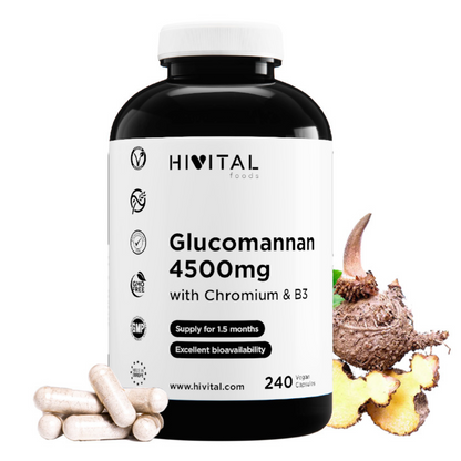 Glucomannan 4500 mg Hivital 240 vegane Kapseln