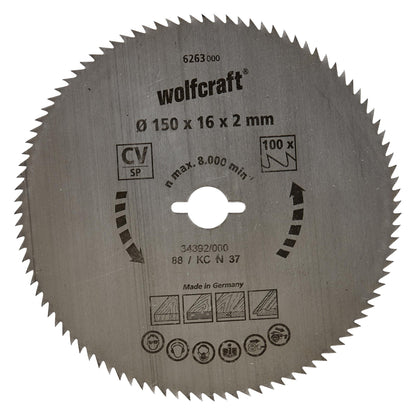 Wolfcraft Kreissägeblätter für feine Schnitte 190 x 16 mm 100 Zähne