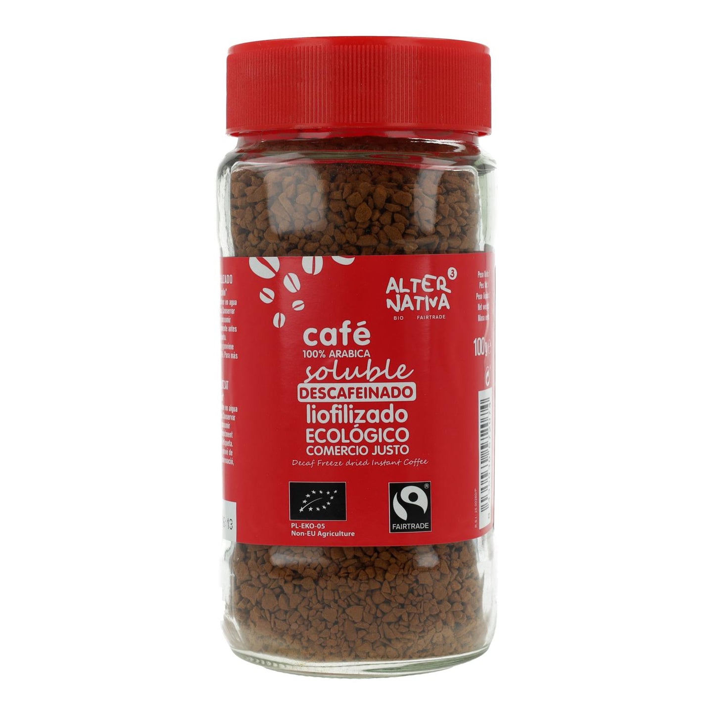 Bio Alternative gefriergetrockneter, entkoffeinierter Instantkaffee, 100 g