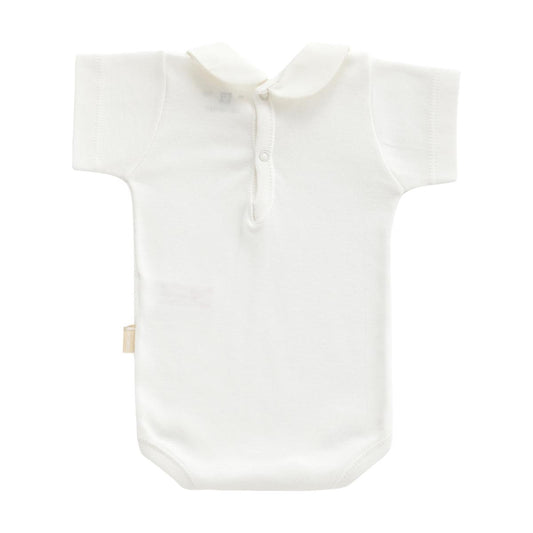 Body mit Kragen und kurzen Ärmeln, beige, Cambrass, Größe 3